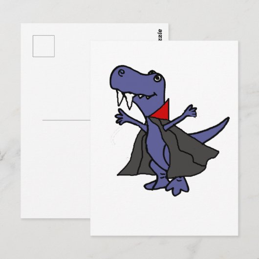 Funny T-rex Dinosaur Vampire Cartoon Briefkaart (Voorkant / Achterkant)