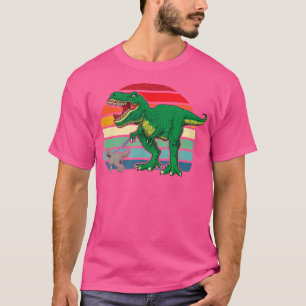 Funny T Rex Dinosaur Walking Labradoodle Gift Cute T-shirt