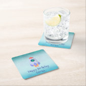 Funny T-rex dinosaurus raket School kind Verjaarda Kartonnen Onderzetters (Insitu)