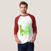 Funny T-rex Dinosaurussen, kerstboomvakantie T-shirt (Voorkant volledig)