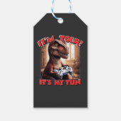 Funny T-Rex Gamer Quote Design Cadeaulabel (Voorkant)