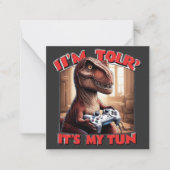 Funny T-Rex Gamer Quote Design Notitiekaartje (Voorkant)