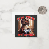 Funny T-Rex Gamer Quote Design Notitiekaartje (Voorkant / Achterkant in situ)