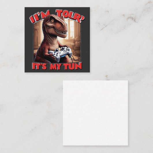 Funny T-Rex Gamer Quote Design Notitiekaartje (Voorkant / Achterkant)