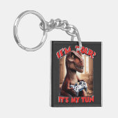 Funny T-Rex Gamer Quote Design Sleutelhanger (Voorkant Links)