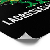 Funny T Rex Lacrosse Dinosaur Lax Boys Lacrosse Te Poster (Hoek)