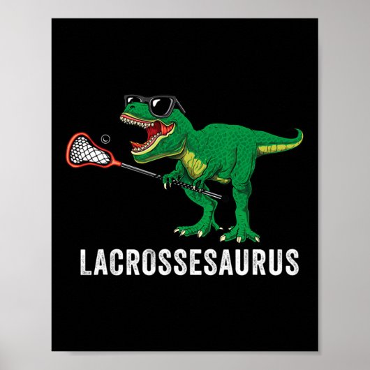 Funny T Rex Lacrosse Dinosaur Lax Boys Lacrosse Te Poster (Voorkant)