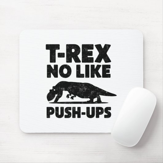 Funny T-rex No Like Push-ups Dinosaur Workout Gym  Muismat (Met muis)
