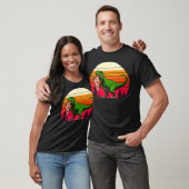 Funny T Rex Pizza Retro Sunset Dinosaur T-shirt (Unisex)
