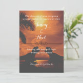 Funny T Rex Sunset Wedding Vows Renewal Kaart (Staand voorkant)