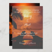 Funny T Rex Sunset Wedding Vows Renewal Kaart (Voorkant / Achterkant)