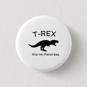 Funny T-Rex Type 1 Diabetes Funny T1D Diabetic Ronde Button 3,2 Cm