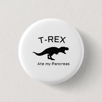 Funny T-Rex Type 1 Diabetes Funny T1D Diabetic Ronde Button 3,2 Cm