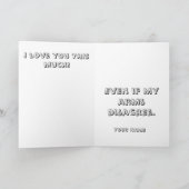 Funny T-Rex Valentine – I Love You This Much Feestdagen Kaart (Binnen)