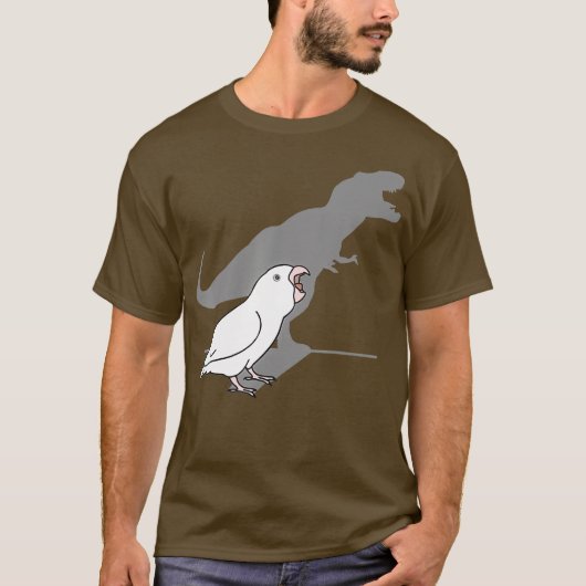 Funny T-rex witte parrotlet Birb Memes Dinosaur T-shirt (Voorkant)