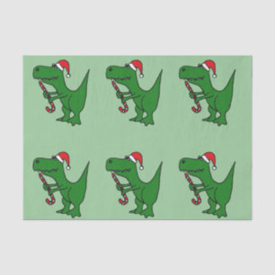 Funny T-Rext Dinosaur in Santa Hat Tissue Paper Tissuepapier