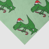 Funny T-Rext Dinosaur in Santa Hat Tissue Paper Tissuepapier (Detail)