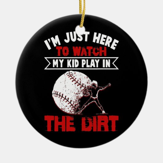Funny T-shirt Ball Mam Baseball Game Keramisch Ornament (Voorkant)