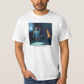 Funny T-Shirt Cartoon over kat en laser