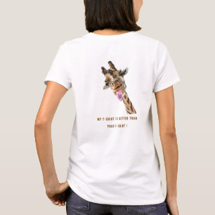 Funny T-Shirt Gift Playful Giraffe - Jouw tekst