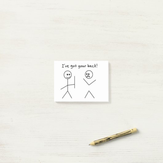 Funny t-shirt "Ik heb je rug" Post-it® Notes (Op bureau)