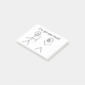 Funny t-shirt "Ik heb je rug" Post-it® Notes (Schuin)