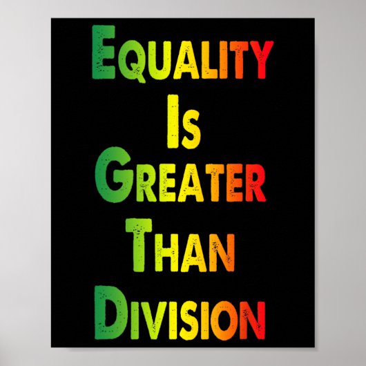 Funny T-shirt Juneteenth Gelijkheid Is Groter Dan  Poster (Voorkant)