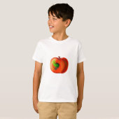 Funny T-Shirt met Happy Worm in Red Apple (Voorkant volledig)