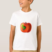 Funny T-Shirt met Happy Worm in Red Apple (Voorkant)