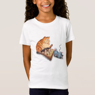 Funny T-Shirt met kat en muis die kaas spelen