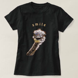 Funny T-Shirt met Playful Happy Ostrich - glimlach