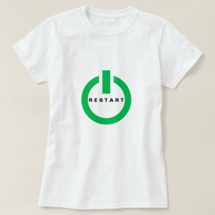 Funny T-Shirt met Reset Button en Restrat Tekst