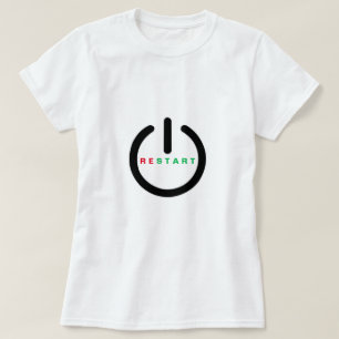 Funny T-Shirt met Restart Button - 