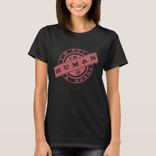 Funny T-Shirt met Stempel Tekst -  (Voorkant)