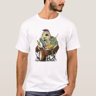 Funny T-Shirt met Turtle Drummer