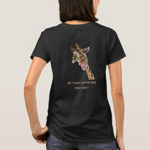 Funny T-Shirt Playful Giraffe - Aangepaste tekst