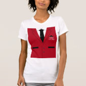 Funny T-Shirt Red Suit en Stropdas - Eigen naamtek (Voorkant)