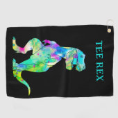 Funny T-shirt Rex Dinosaur Golfhanddoek (Horizontaal)