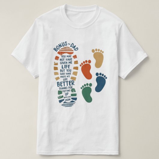 Funny t-shirt with daddy's footprint design (Design voorkant)