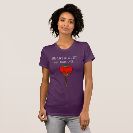 Funny T-shirts | Aardbeien en chocoladecadeaus (Voorkant volledig)