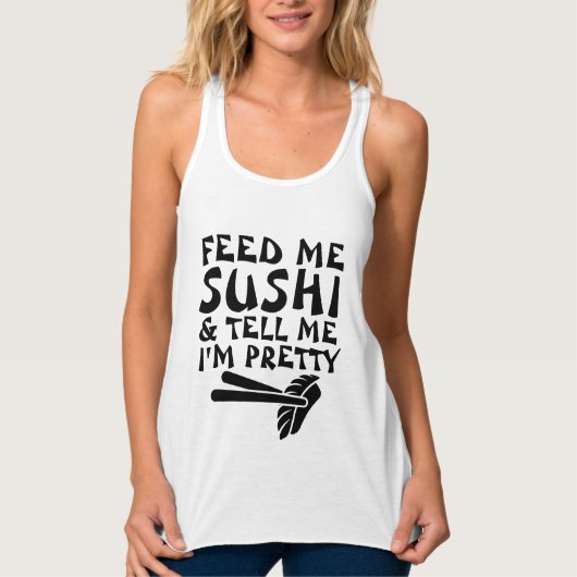 Funny t-shirts voor dames, FEED ME SUSHI (Voorkant)