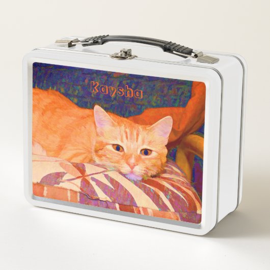 Funny Tabby Cat Bright Oranje Cute (Voorkant)