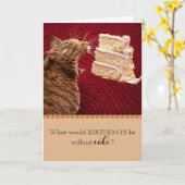 Funny Tabby Cat eet een groot stuk koekjes op de g Kaart (Gele Bloem)