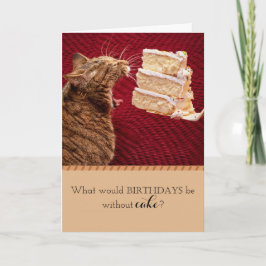 Funny Tabby Cat eet een groot stuk koekjes op de g Kaart