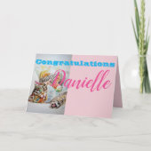 Funny Tabby Cat Gefeliciteerd Vrouwen Naam Kaart (Voorkant)