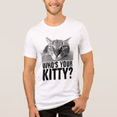 FUNNy tabby CAT T-SHIRT, wie is jouw kat Tri-Blend Shirt (Voorkant)