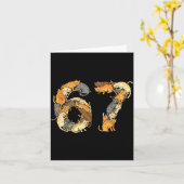 Funny Tabby Cats 6 7 Meme Six Seven Love Alley Cat Kaart (Gele Bloem)