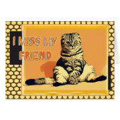 Funny Tabby Fat Cat I Miss Mijn Wenskaart (Voorkant Horizontaal)