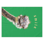 Funny Tablecloth met Happy Ostrich - glimlachen Tafelkleed (Voorkant (Horizontaal))