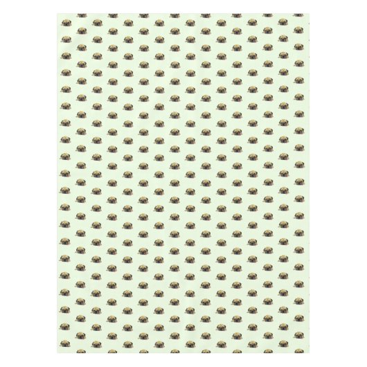 Funny Tablecloth met Pug Dog - Aangepaste kleuren Tafelkleed (Voorkant)